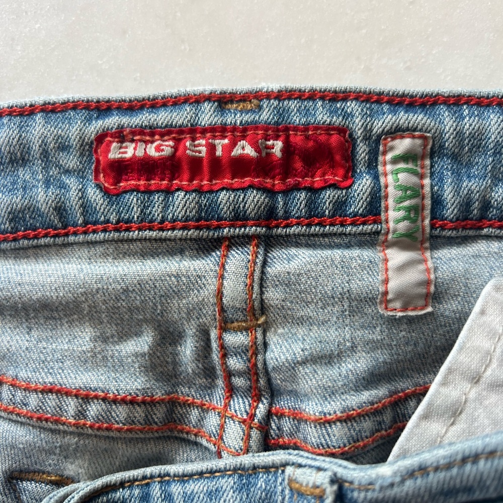 Vintage Y2K 90s-2000s big star low rise flare denim light wash jeans 29R